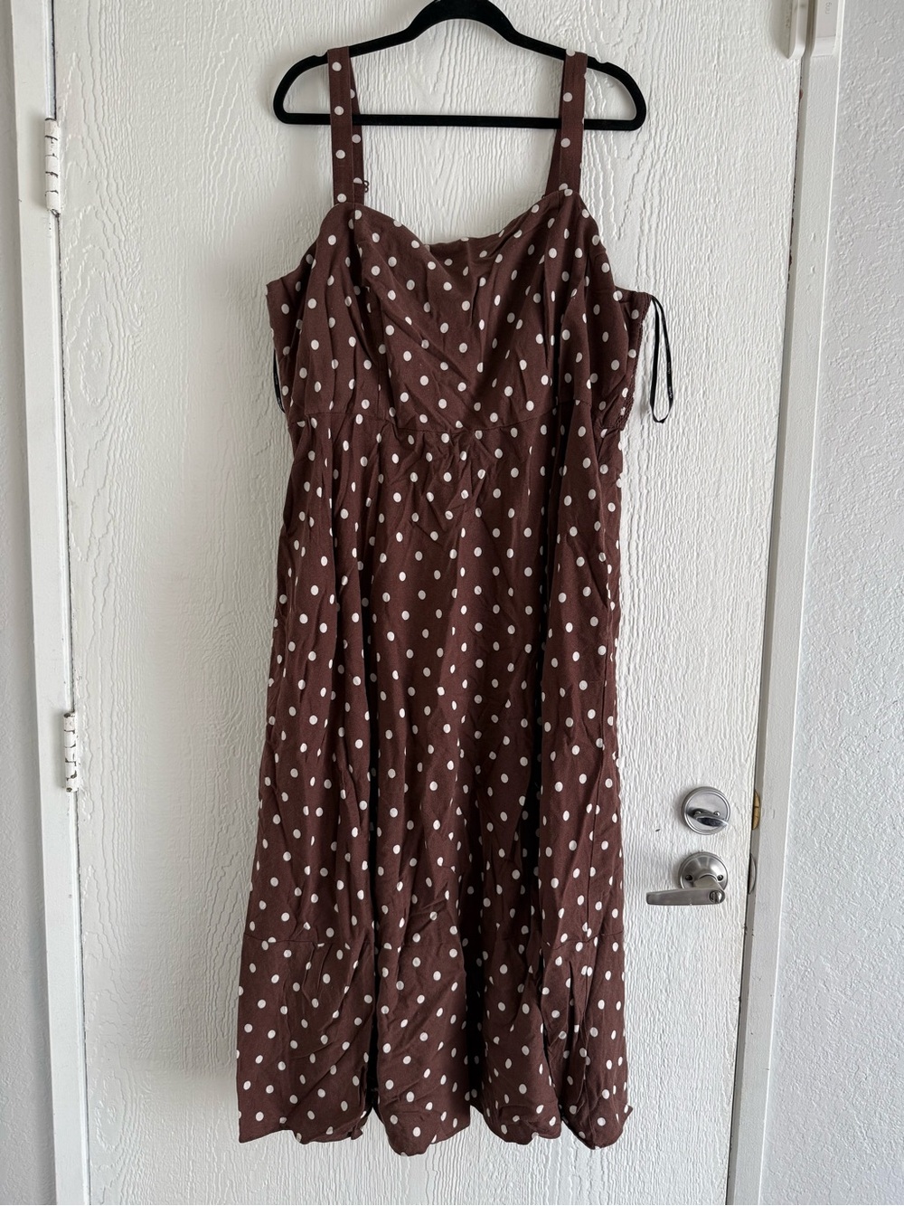 City Chic Brown Polka Dots Midi Ruffle Women's Dress. Size XXL - Picture 2 of 7